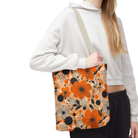 Autumn Glow Blossoms Tote Bag – Warm & Elegant Floral Carry-All