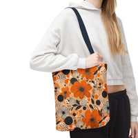 Autumn Glow Blossoms Tote Bag – Warm & Elegant Floral Carry-All