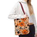 Autumn Glow Blossoms Tote Bag – Warm & Elegant Floral Carry-All
