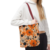 Autumn Glow Blossoms Tote Bag – Warm & Elegant Floral Carry-All