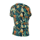 Golden Hour Foliage Women's T-Shirt – Elegant Botanical Print Tee for Effortless Chic