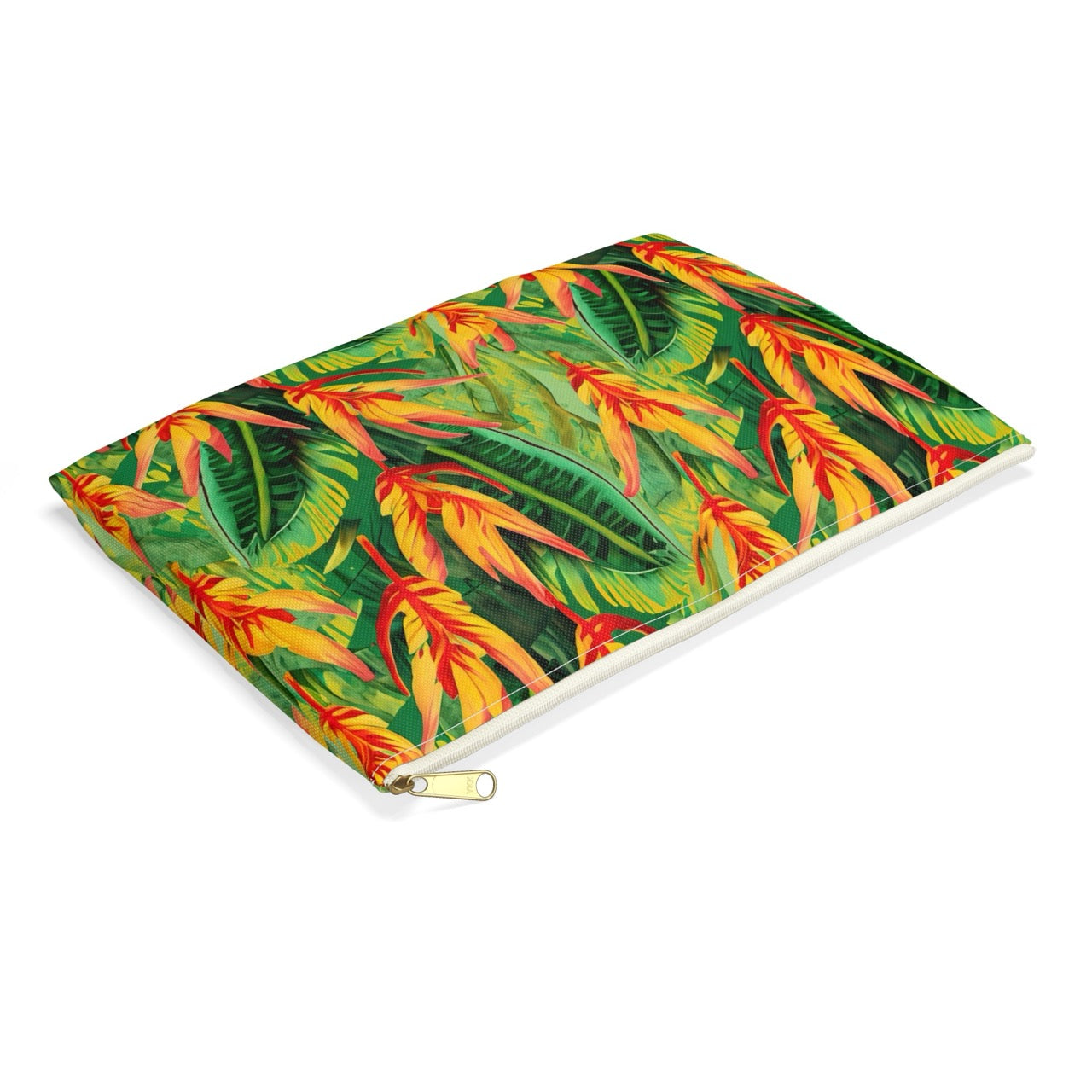 Sun-Kissed Rainforest Glow Accessory Pouch – Vibrant Tropical Foliage Organizer for Everyday Use