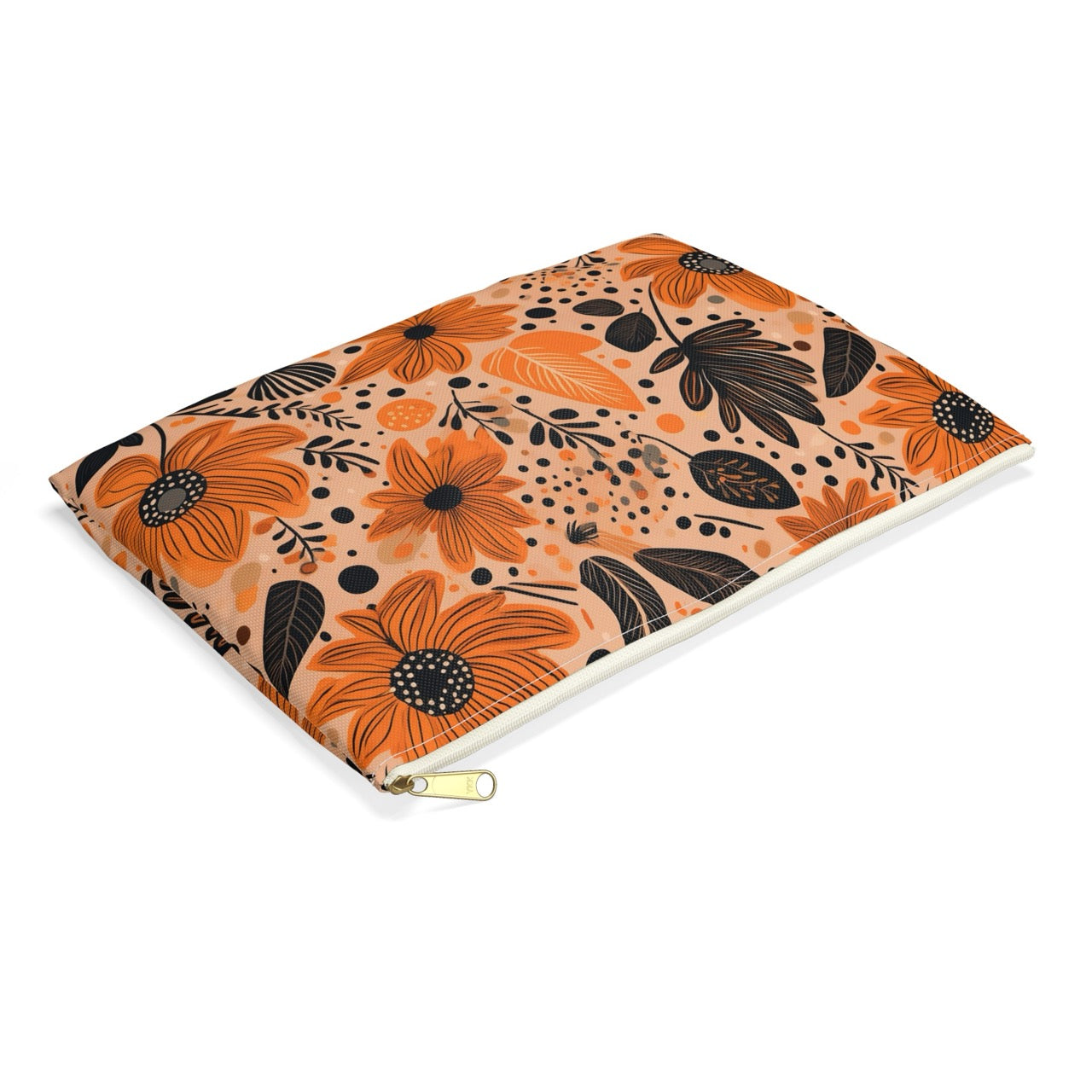 Bold Harvest Blooms Accessory Pouch – Vibrant Autumn Floral Organizer for Everyday Essentials