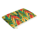 Verdant Fire Cascade Accessory Pouch – Bold Tropical Foliage Organizer for Everyday Essentials