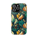 Vibrant Harmony Leaves iPhone Tough Phone Cases – Superior Protection, Shock Dispersion & Wireless Charging Compatible