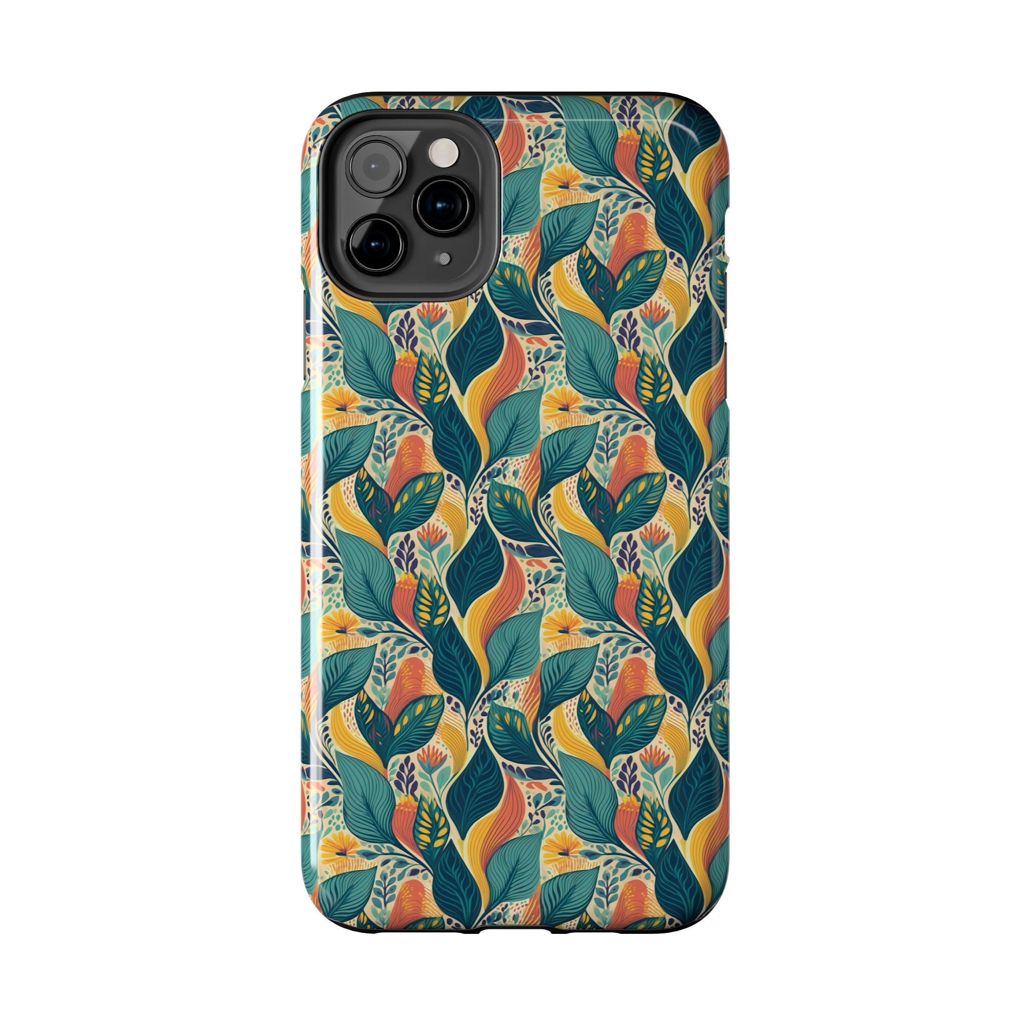 Autumn Symphony Botanicals iPhone Tough Phone Cases – Superior Protection, Shock Dispersion & Wireless Charging Compatible