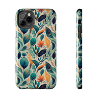Floral Harmony Cascade iPhone Tough Phone Cases – Superior Protection, Shock Dispersion & Wireless Charging Compatible