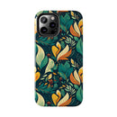 Vibrant Harmony Leaves iPhone Tough Phone Cases – Superior Protection, Shock Dispersion & Wireless Charging Compatible