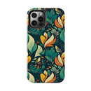 Vibrant Harmony Leaves iPhone Tough Phone Cases – Superior Protection, Shock Dispersion & Wireless Charging Compatible