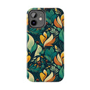 Vibrant Harmony Leaves iPhone Tough Phone Cases – Superior Protection, Shock Dispersion & Wireless Charging Compatible