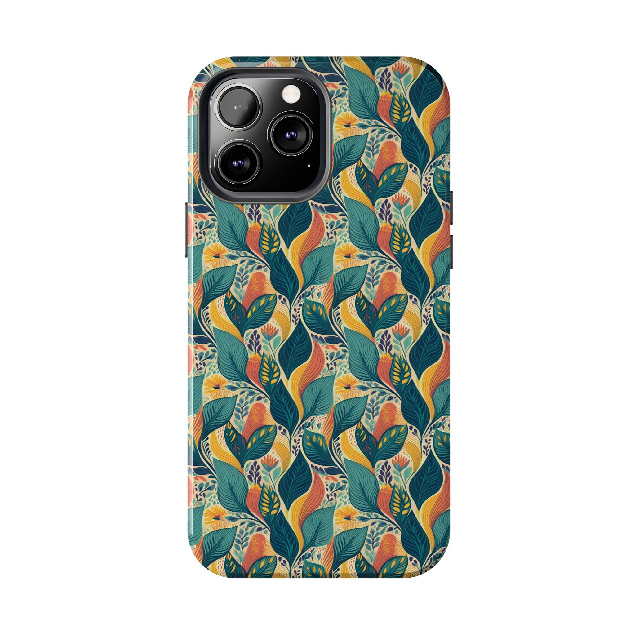 Autumn Symphony Botanicals iPhone Tough Phone Cases – Superior Protection, Shock Dispersion & Wireless Charging Compatible