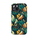 Vibrant Harmony Leaves iPhone Tough Phone Cases – Superior Protection, Shock Dispersion & Wireless Charging Compatible