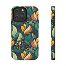 Vibrant Harmony Leaves iPhone Tough Phone Cases – Superior Protection, Shock Dispersion & Wireless Charging Compatible