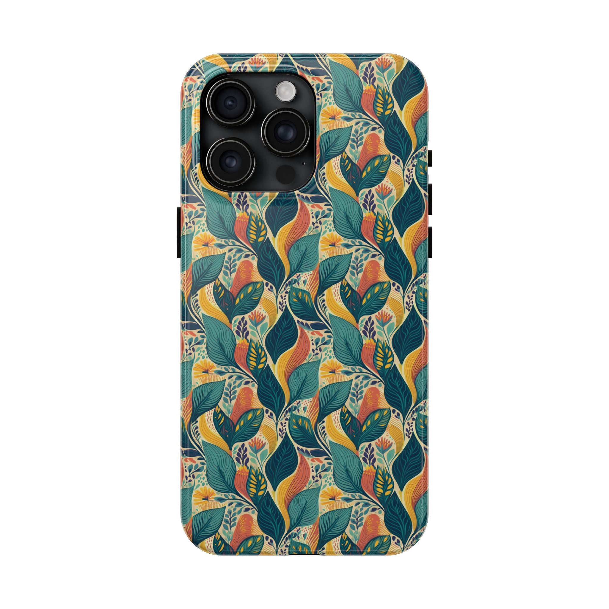 Autumn Symphony Botanicals iPhone Tough Phone Cases – Superior Protection, Shock Dispersion & Wireless Charging Compatible