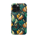 Vibrant Harmony Leaves iPhone Tough Phone Cases – Superior Protection, Shock Dispersion & Wireless Charging Compatible