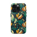 Vibrant Harmony Leaves iPhone Tough Phone Cases – Superior Protection, Shock Dispersion & Wireless Charging Compatible