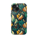 Vibrant Harmony Leaves iPhone Tough Phone Cases – Superior Protection, Shock Dispersion & Wireless Charging Compatible